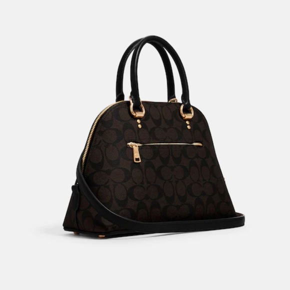 NWT COACH Katy Satchel In Signature Canvas - Picture 2 of 5